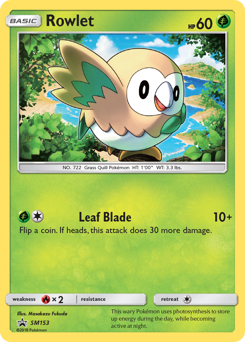 Rowlet z edície SM Black Star Promos, karta č.SM153