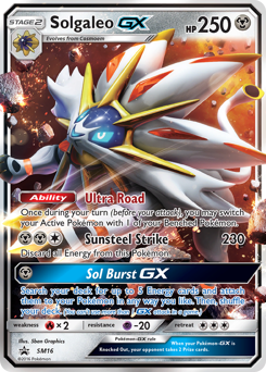 Solgaleo-GX z edície SM Black Star Promos, karta č.SM16