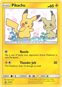 Pikachu z edície SM Black Star Promos, karta č.SM162