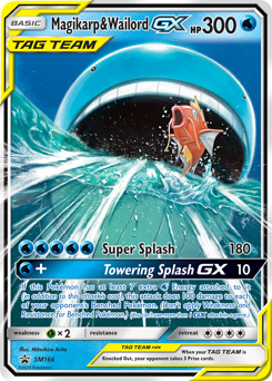 Magikarp & Wailord-GX z edície SM Black Star Promos, karta č.SM166