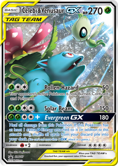 Celebi & Venusaur-GX z edície SM Black Star Promos, karta č.SM167