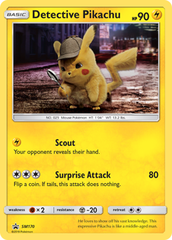 Detective Pikachu z edície SM Black Star Promos, karta č.SM170