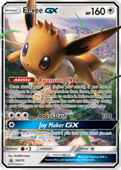 Eevee-GX z edície SM Black Star Promos, karta č.SM175