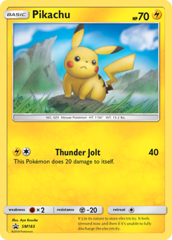 Pikachu z edície SM Black Star Promos, karta č.SM183