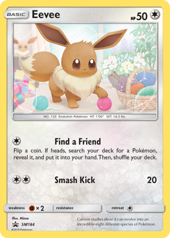 Eevee z edície SM Black Star Promos, karta č.SM184