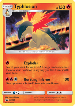 Typhlosion z edície SM Black Star Promos, karta č.SM185