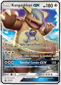 Kangaskhan-GX z edície SM Black Star Promos, karta č.SM188