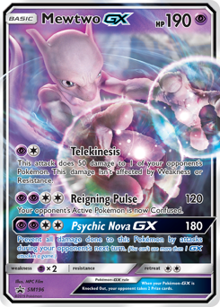 Mewtwo-GX z edície SM Black Star Promos, karta č.SM196