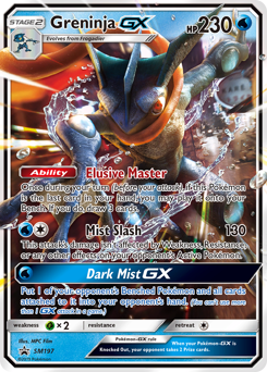Greninja-GX z edície SM Black Star Promos, karta č.SM197