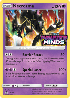 Necrozma z edície SM Black Star Promos, karta č.SM204