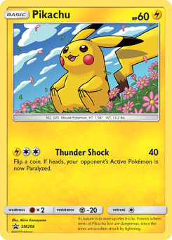 Pikachu z edície SM Black Star Promos, karta č.SM206