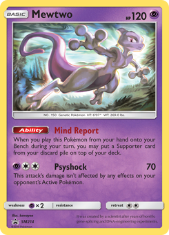 Mewtwo z edície SM Black Star Promos, karta č.SM214