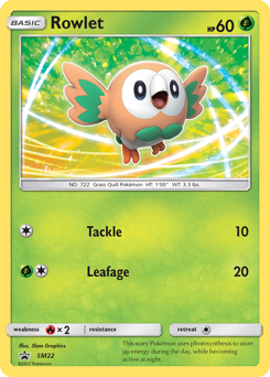 Rowlet z edície SM Black Star Promos, karta č.SM22