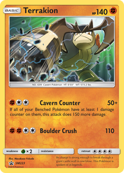 Terrakion z edície SM Black Star Promos, karta č.SM223