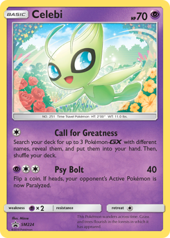 Celebi z edície SM Black Star Promos, karta č.SM224