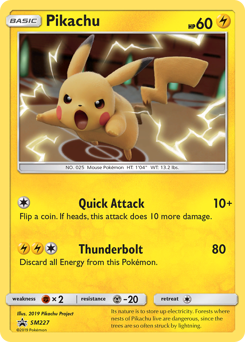 Pikachu z edície SM Black Star Promos, karta č.SM227