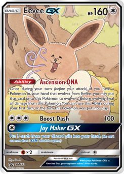 Eevee-GX z edície SM Black Star Promos, karta č.SM233