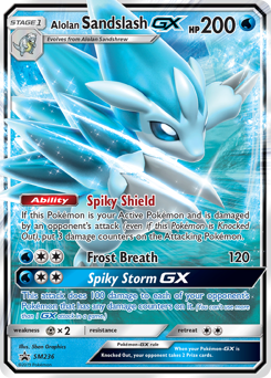 Alolan Sandslash-GX z edície SM Black Star Promos, karta č.SM236
