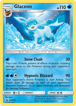 Glaceon z edície SM Black Star Promos, karta č.SM238