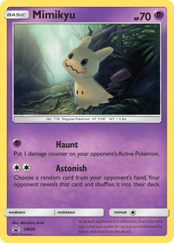 Mimikyu z edície SM Black Star Promos, karta č.SM29