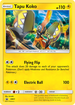 Tapu Koko z edície SM Black Star Promos, karta č.SM31