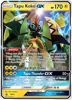 Tapu Koko-GX z edície SM Black Star Promos, karta č.SM33