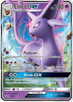 Espeon-GX z edície SM Black Star Promos, karta č.SM35