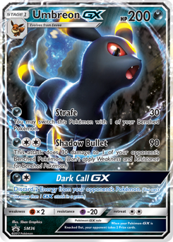 Umbreon-GX z edície SM Black Star Promos, karta č.SM36