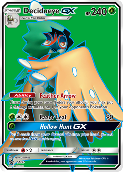 Decidueye-GX z edície SM Black Star Promos, karta č.SM37