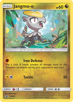 Jangmo-o z edície SM Black Star Promos, karta č.SM40