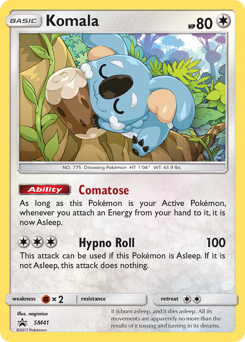 Komala z edície SM Black Star Promos, karta č.SM41