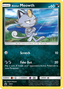 Alolan Meowth z edície SM Black Star Promos, karta č.SM43