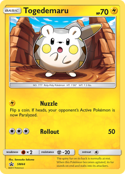 Togedemaru z edície SM Black Star Promos, karta č.SM44