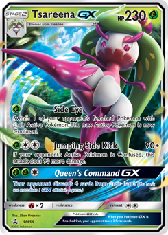 Tsareena-GX z edície SM Black Star Promos, karta č.SM56