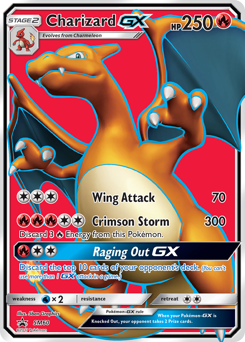 Charizard-GX z edície SM Black Star Promos, karta č.SM60
