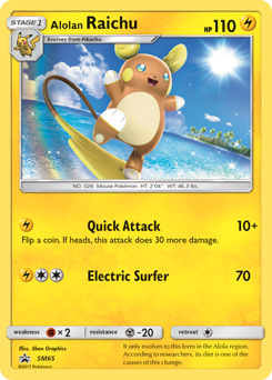 Alolan Raichu z edície SM Black Star Promos, karta č.SM65