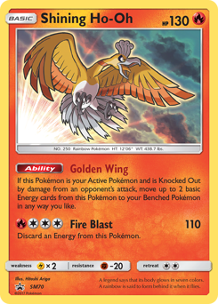 Shining Ho-Oh z edície SM Black Star Promos, karta č.SM70
