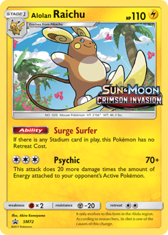 Alolan Raichu z edície SM Black Star Promos, karta č.SM72