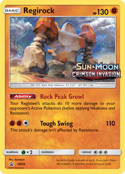Regirock z edície SM Black Star Promos, karta č.SM74