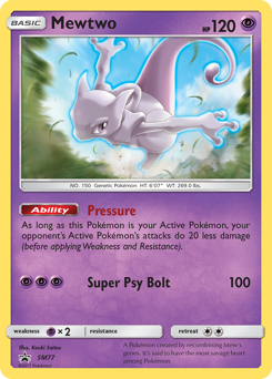 Mewtwo z edície SM Black Star Promos, karta č.SM77