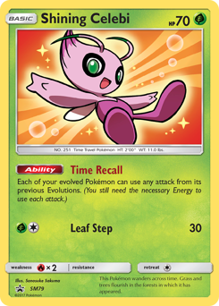 Shining Celebi z edície SM Black Star Promos, karta č.SM79
