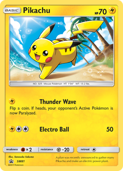 Pikachu z edície SM Black Star Promos, karta č.SM81