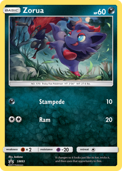 Zorua z edície SM Black Star Promos, karta č.SM83