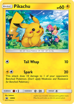 Pikachu z edície SM Black Star Promos, karta č.SM86