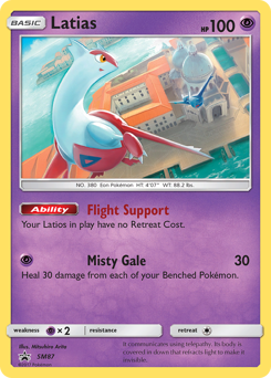 Latias z edície SM Black Star Promos, karta č.SM87