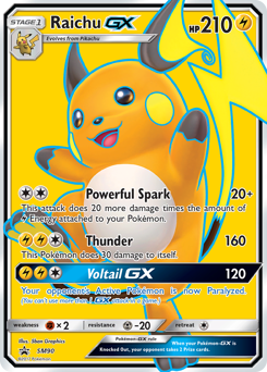 Raichu-GX z edície SM Black Star Promos, karta č.SM90