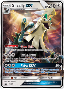 Silvally-GX z edície SM Black Star Promos, karta č.SM91
