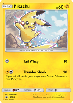 Pikachu z edície SM Black Star Promos, karta č.SM98