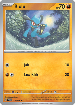 Riolu z edície Scarlet & Violet, karta č.112