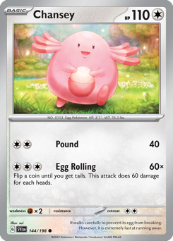 Chansey z edície Scarlet & Violet, karta č.144